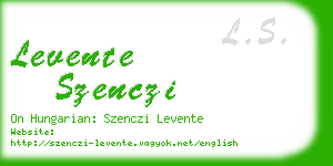 levente szenczi business card